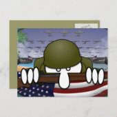 Carte postale Kilroy de la Seconde Guerre mondiale (Devant / Derrière)