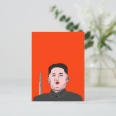 Carte Postale Kim Jong-un et missile nucléaire (Debout devant)
