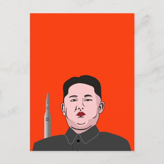 Carte Postale Kim Jong-un et missile nucléaire (Devant)