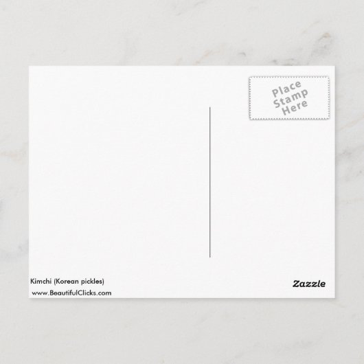 Carte Postale Kimchi (coréen) (Dos)