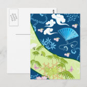 Carte Postale Kimono bleu (Devant / Derrière)