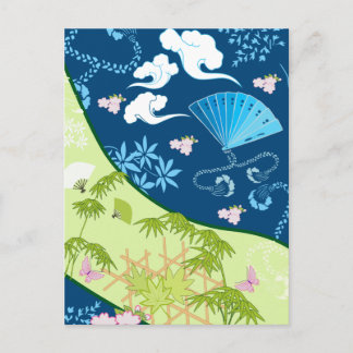 Carte Postale Kimono bleu