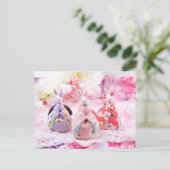 Carte Postale kimono rose japonais (Debout devant)