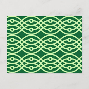 Carte Postale Kimono, vert foncé et vert clair