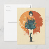 Carte Postale Kimono woman vintage (Devant / Derrière)