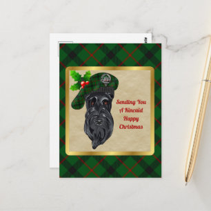 Carte postale Kincaid Clan Badge & Tartan Christma