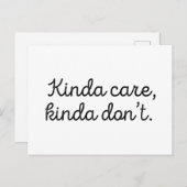 Carte Postale Kinda Care Kinda Don't (Devant / Derrière)