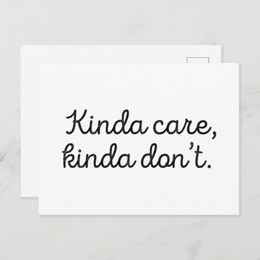 Carte Postale Kinda Care Kinda Don't (Devant / Derrière)