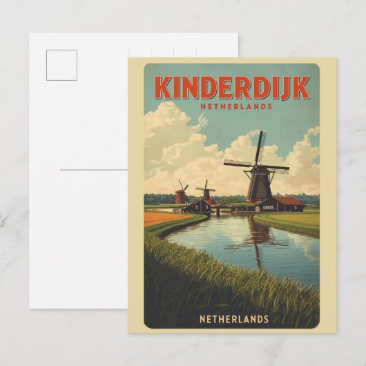 Carte Postale Kinderdijk Holland Netherlands WindMills gifts (Devant / Derrière)