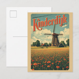 Carte Postale Kinderdijk Holland Netherlands WindMills gifts