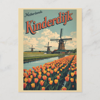 Carte Postale Kinderdijk Holland Netherlands WindMills gifts