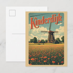 Carte Postale Kinderdijk Hollande Pays-Bas Moulins à vent cadeau