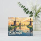 Carte Postale Kinderdijk Pays-Bas (Debout devant)