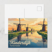 Carte Postale Kinderdijk Pays-Bas (Devant / Derrière)