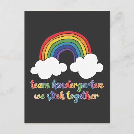 Carte Postale Kindergarten Team Rainbow Kids Enseignant Enfants (Devant)