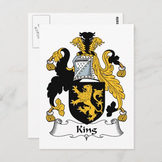 Carte Postale King Family Crest (Devant / Derrière)