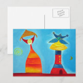 Carte postale King Queen Art Abstrait (Devant / Derrière)