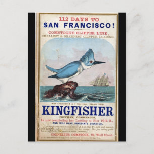Carte Postale Kingfisher Clipper voilier 1855