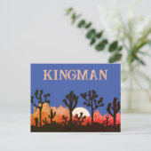 Carte Postale Kingman Arizona Cactus Moonrise Sud-Ouest Sunset (Debout devant)