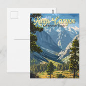 Carte Postale Kings Canyon National Park Illustration Art de voy (Devant / Derrière)