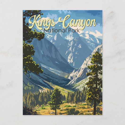Carte Postale Kings Canyon National Park Illustration Art de voy (Devant)