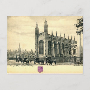 Carte Postale King's Parade, Cambridge Angleterre 1915 Vintage