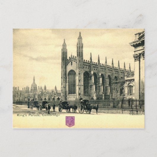 Carte Postale King's Parade, Cambridge Angleterre 1915 Vintage (Devant)