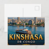 Carte Postale Kinshasa Congo Fleuve et Skyline Dynamique (Devant / Derrière)