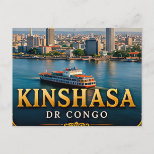 Carte Postale Kinshasa Congo Fleuve et Skyline Dynamique
