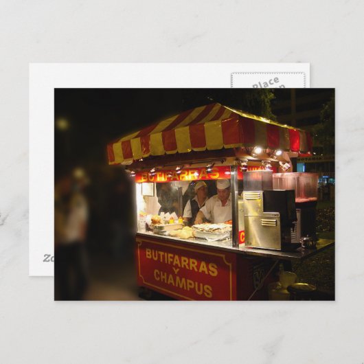 Carte Postale Kiosque Butifarra dans un parc à Lima, Pérou (Devant / Derrière)