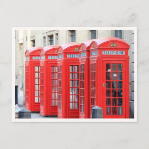 Carte Postale Kiosques téléphoniques de Londres Photo rouge vint