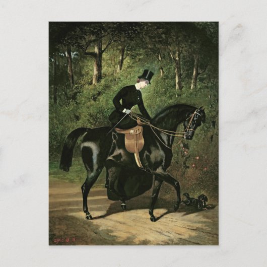 Carte Postale Kipler du cavalier sur son Black Mare (Devant)