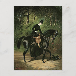 Carte Postale Kipler du cavalier sur son Black Mare