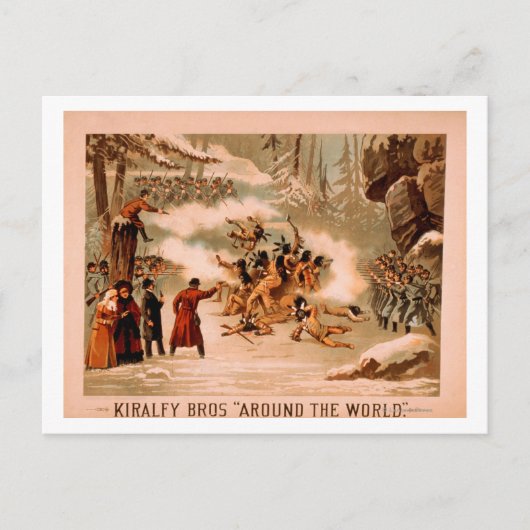 Carte Postale Kiralfy "Autour du monde" Massacre indien (Devant)