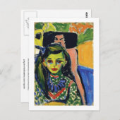 Carte Postale Kirchner Fränzi devant la chaise sculptée (Devant / Derrière)