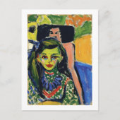 Carte Postale Kirchner Fränzi devant la chaise sculptée (Devant)