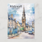 Carte Postale Kirkwall Scotland Aquarelle Peinture Voyage (Devant)