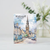 Carte Postale Kirkwall Scotland Aquarelle Peinture Voyage (Debout devant)