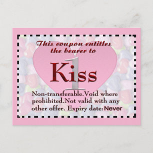 Carte postale Kiss Coupon