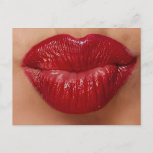 Carte Postale Kiss Kiss Red Lips Love