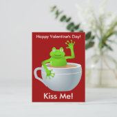 Carte postale Kiss Me Frog Valentines (Debout devant)