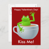 Carte postale Kiss Me Frog Valentines (Devant / Derrière)
