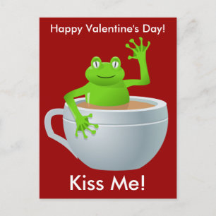 Carte postale Kiss Me Frog Valentines