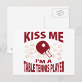 Carte Postale Kiss Me I'm A Table Tennis Player (Devant / Derrière)