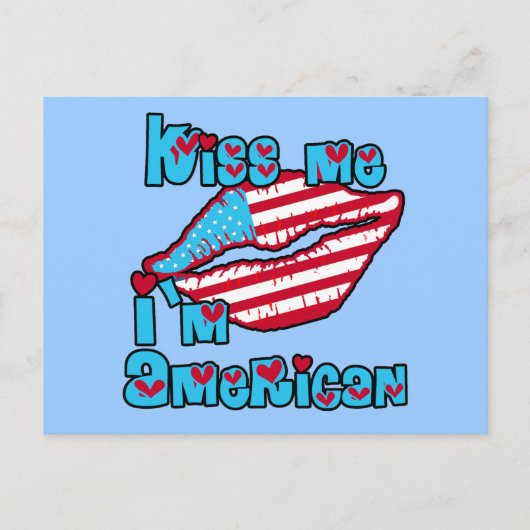 Carte Postale Kiss Me I'm American Products (Devant)