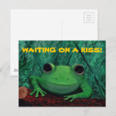 Carte Postale KISS MOI ! (Conception de grenouilles) ~ (Devant / Derrière)