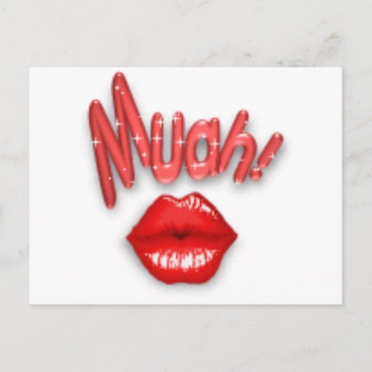 Carte Postale Kiss, muah (Devant)