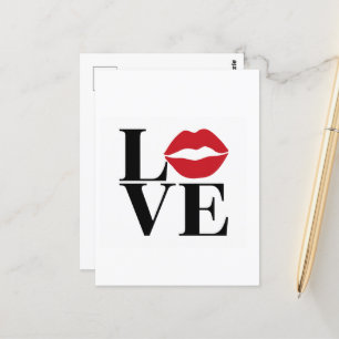 Carte Postale Kiss of Love : Red Lips Edition Post Card