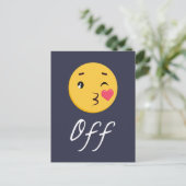 Carte Postale Kiss Off Emoji Funny Trendy Populaire Cute (Debout devant)