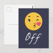 Carte Postale Kiss Off Emoji Funny Trendy Populaire Cute (Devant / Derrière)